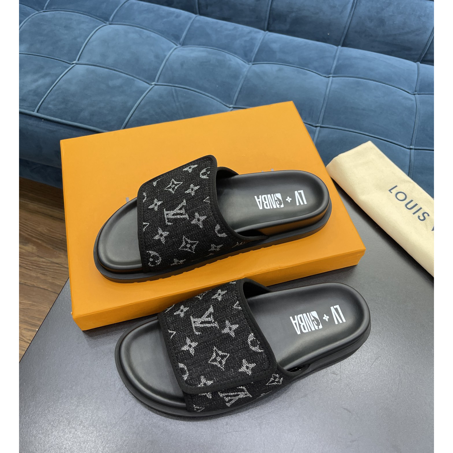 Louis Vuitton x NBA Monogram Slipper - DesignerGu