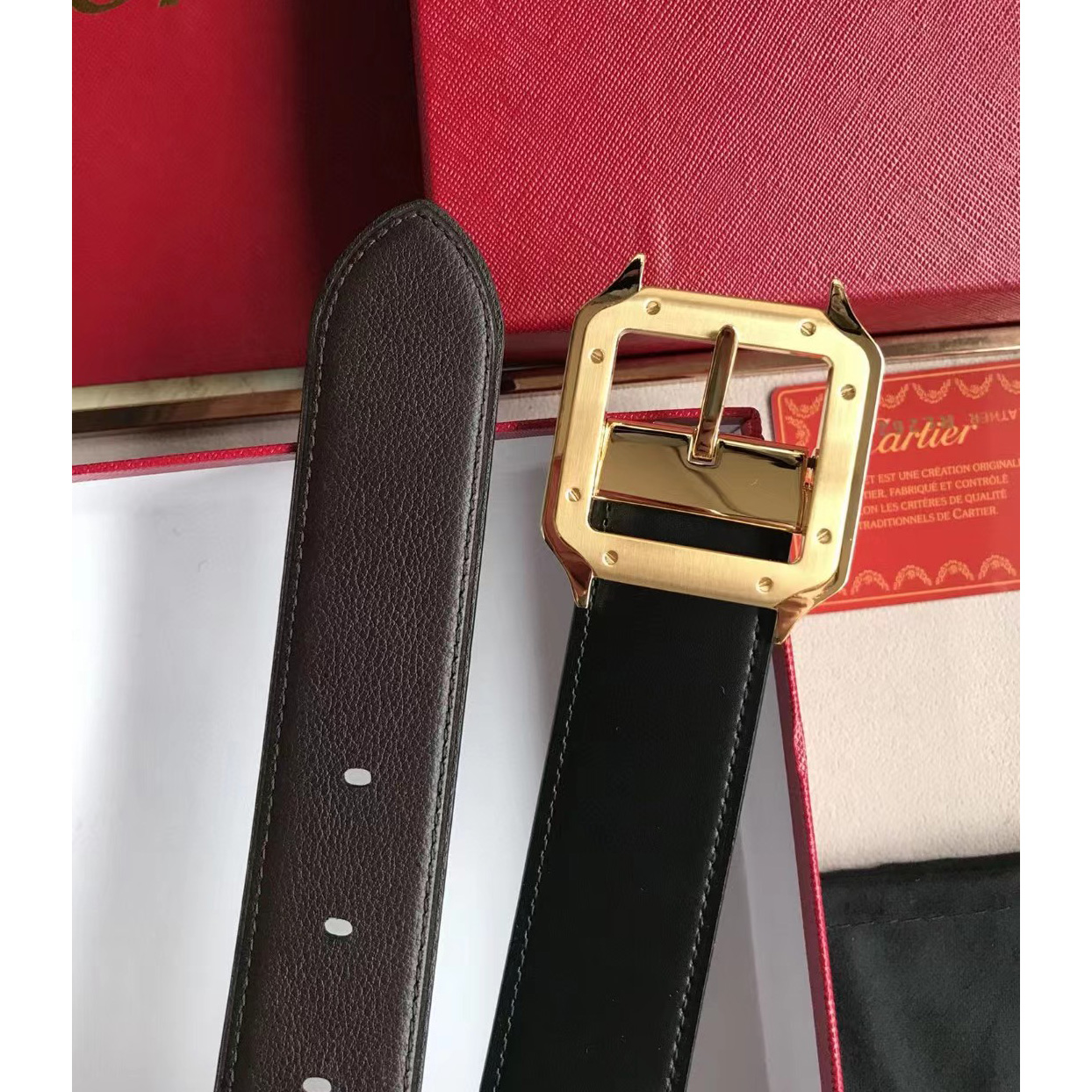 Cartier 34mm Leather  Belt  - DesignerGu