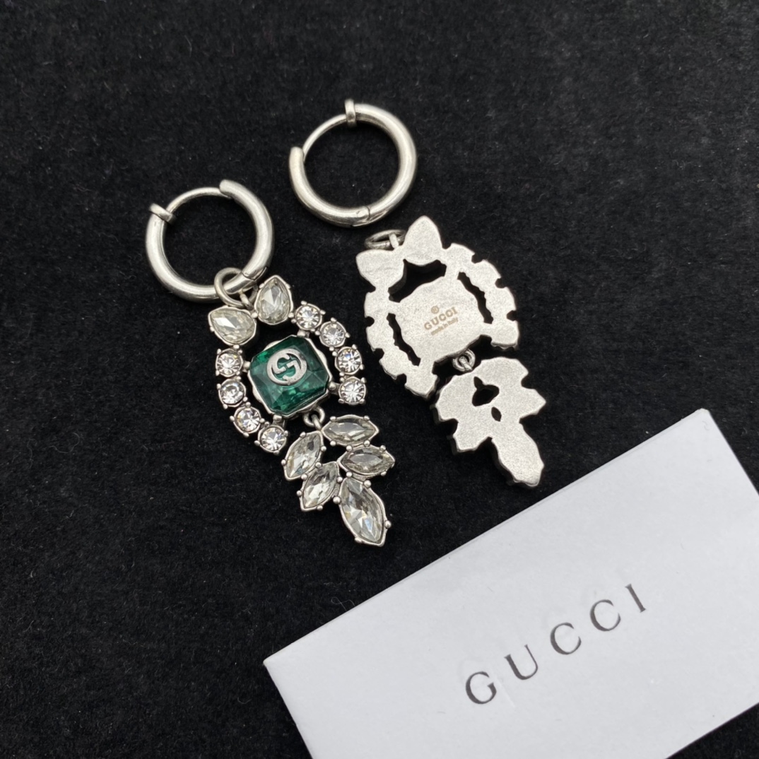 Gucci  Interlocking G Crystal Earrings - DesignerGu