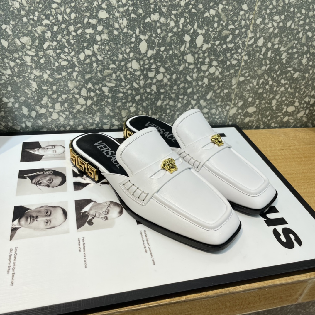 Versace La Medusa Loafer Mules - DesignerGu