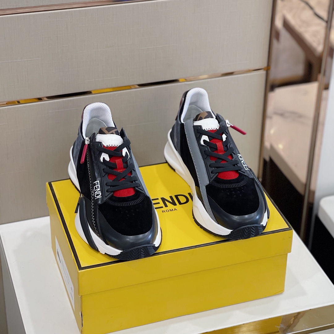 Fendi Flow Multicolour Suede Low-Tops Sneakers - DesignerGu