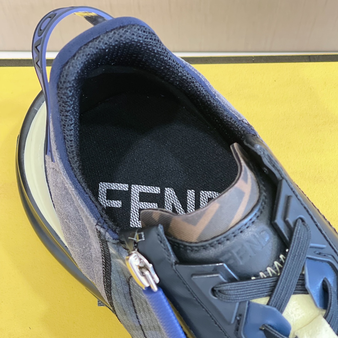 Fendi Flow Black Running Sneakers - DesignerGu