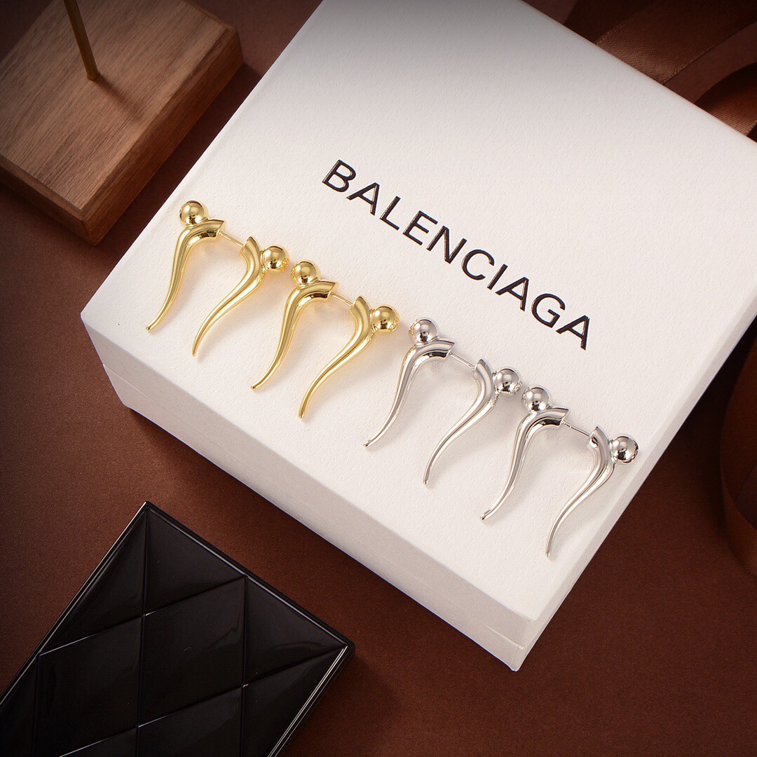 Balenciaga Force Double Horn Earrings  - DesignerGu