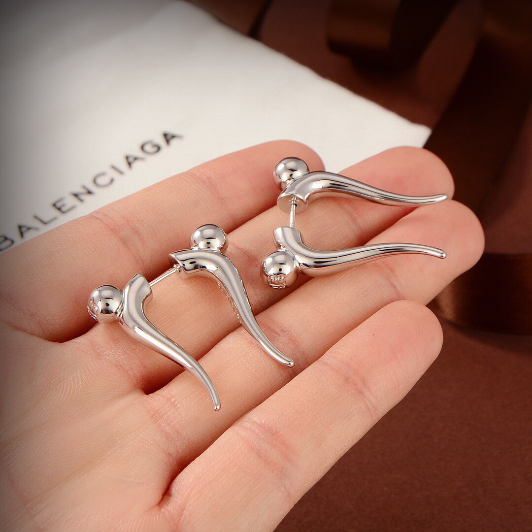 Balenciaga Force Double Horn Earrings  - DesignerGu