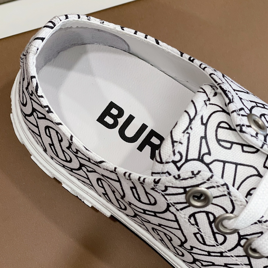 Burberry Monogram Print Cotton Sneakers - DesignerGu