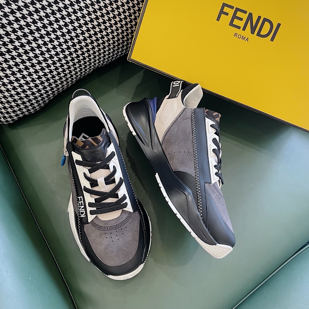 Fendi Flow Suede Low-Tops Sneakers - DesignerGu