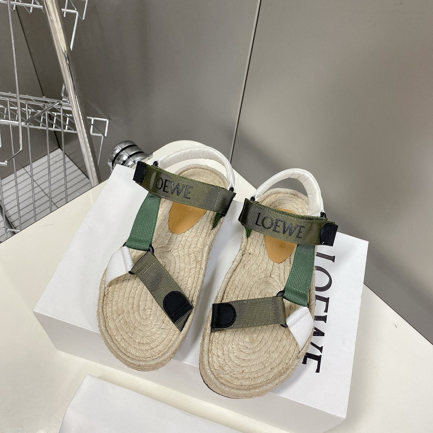 Loewe Strappy Espadrille In Nylon - DesignerGu