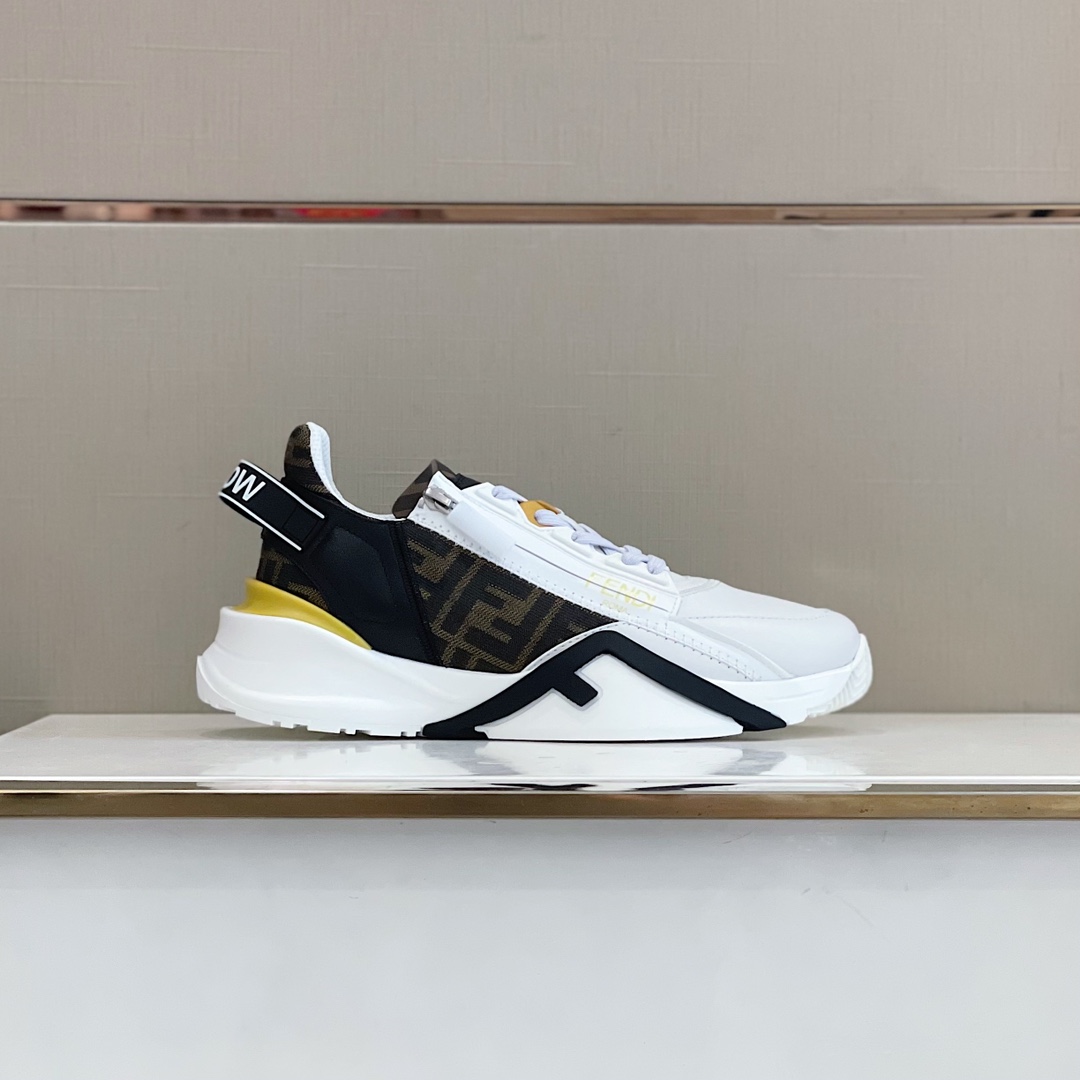 Fendi Flow White Leather Low-Tops Sneakers - DesignerGu