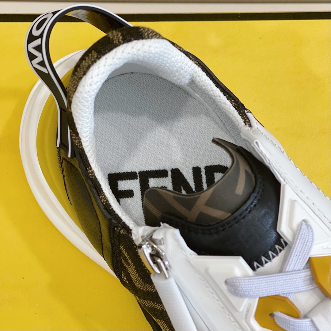 Fendi Flow White Leather Low-Tops Sneakers - DesignerGu