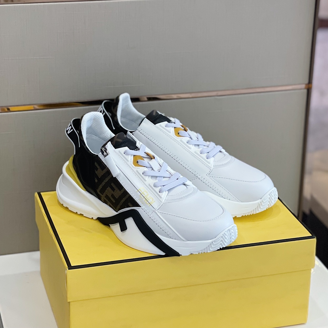 Fendi Flow White Leather Low-Tops Sneakers - DesignerGu