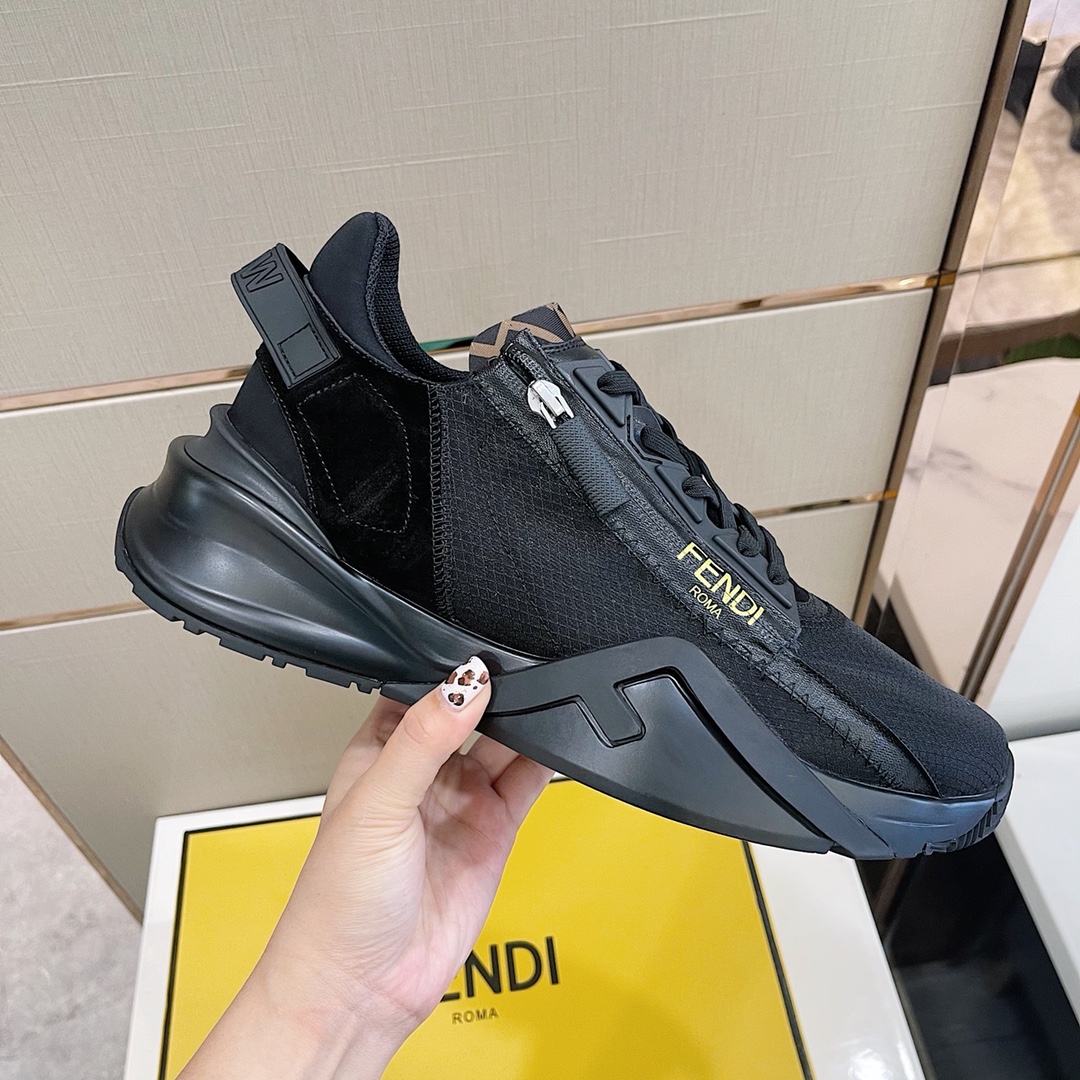 Fendi Flow Black Nylon Low-Tops Sneakers - DesignerGu