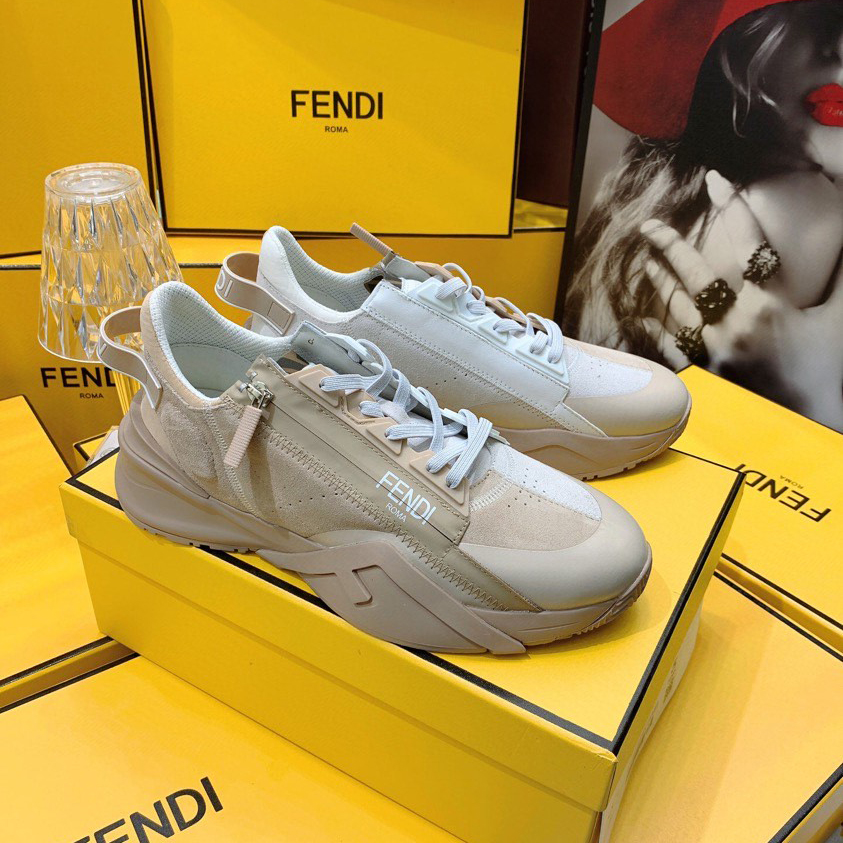 Fendi Flow Beige Suede Low-Tops Sneakers - DesignerGu