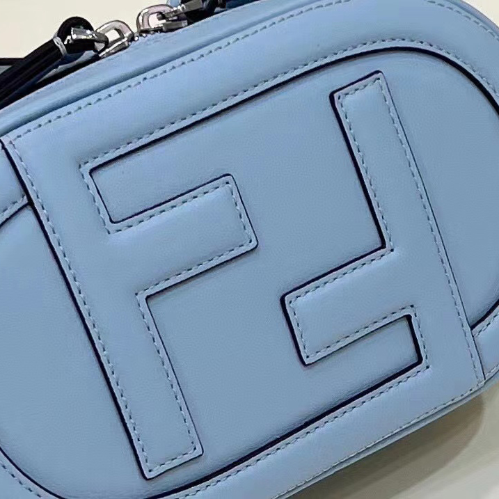 Fendi O’Lock Mini Camera Case Light Blue Leather Mini Bag(21-8-13CM) - DesignerGu