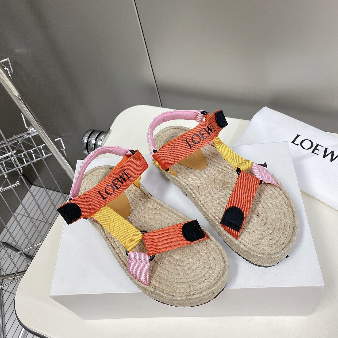 Loewe Strappy Espadrille In Nylon - DesignerGu