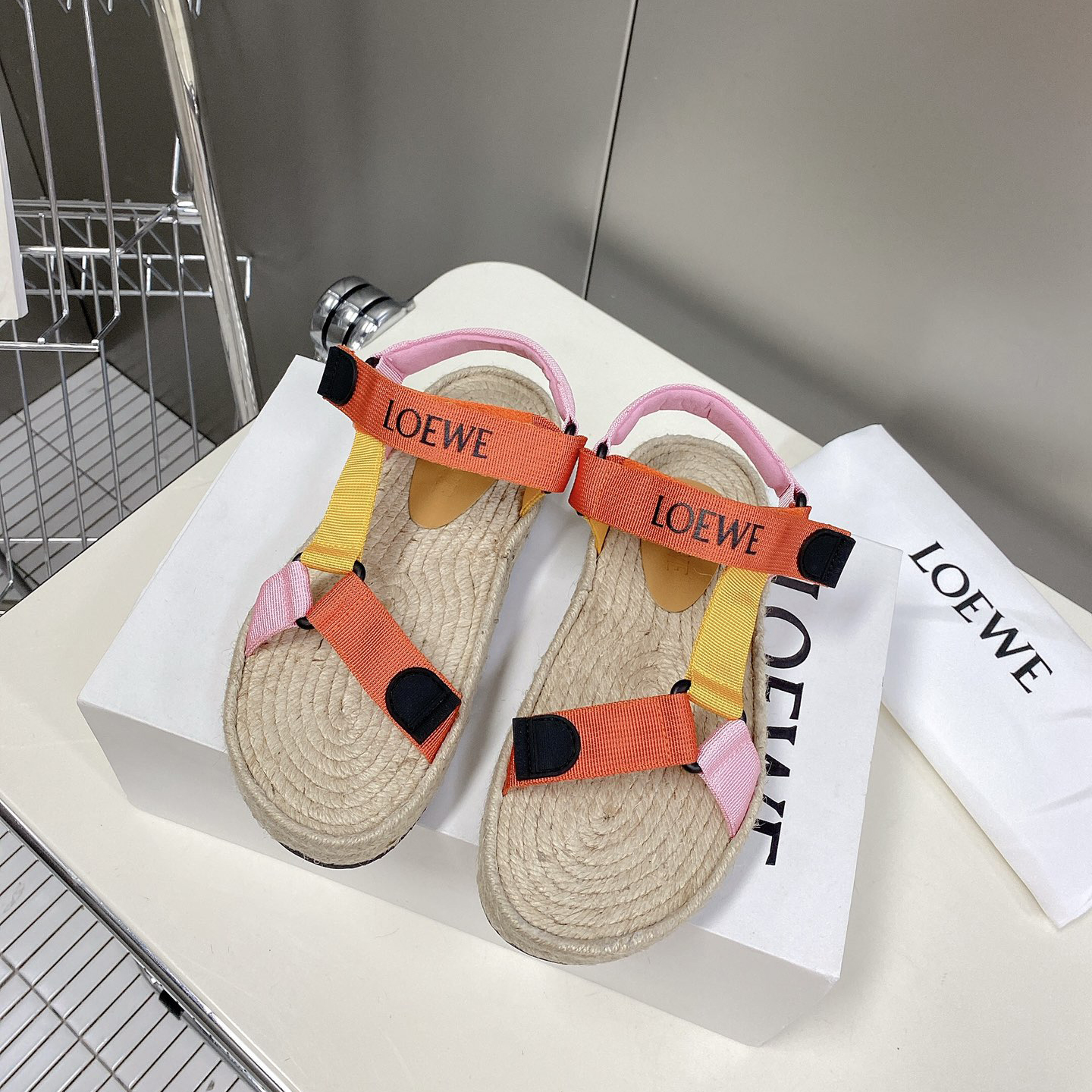 Loewe Strappy Espadrille In Nylon - DesignerGu