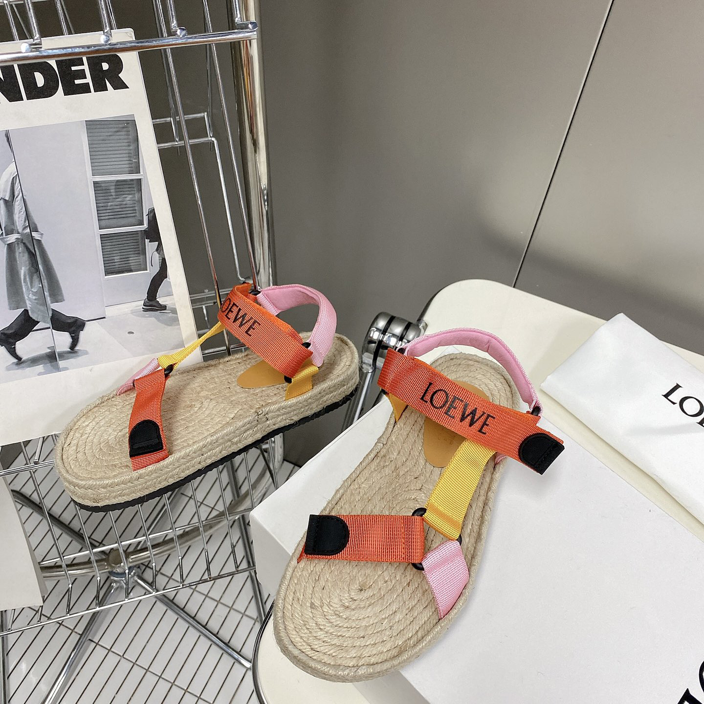 Loewe Strappy Espadrille In Nylon - DesignerGu