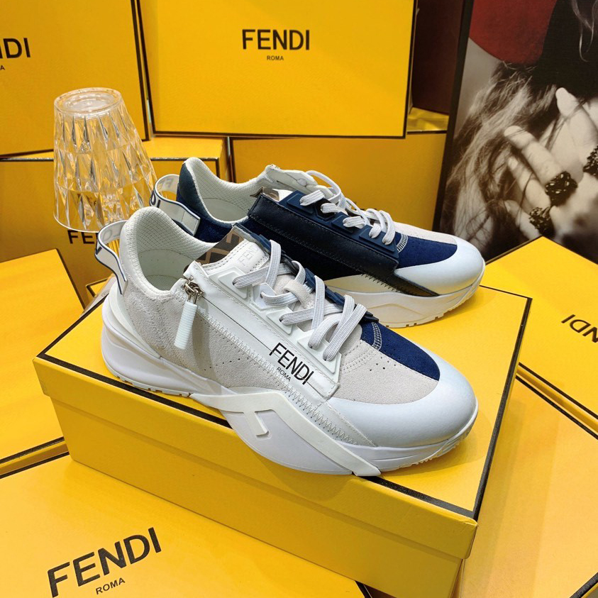 Fendi Flow Beige Suede Low-Tops Sneakers - DesignerGu