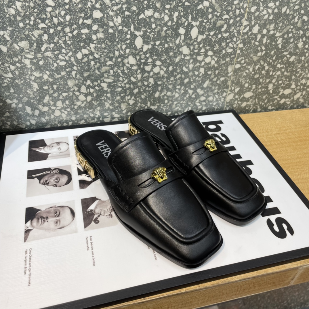 Versace La Medusa Loafer Mules - DesignerGu