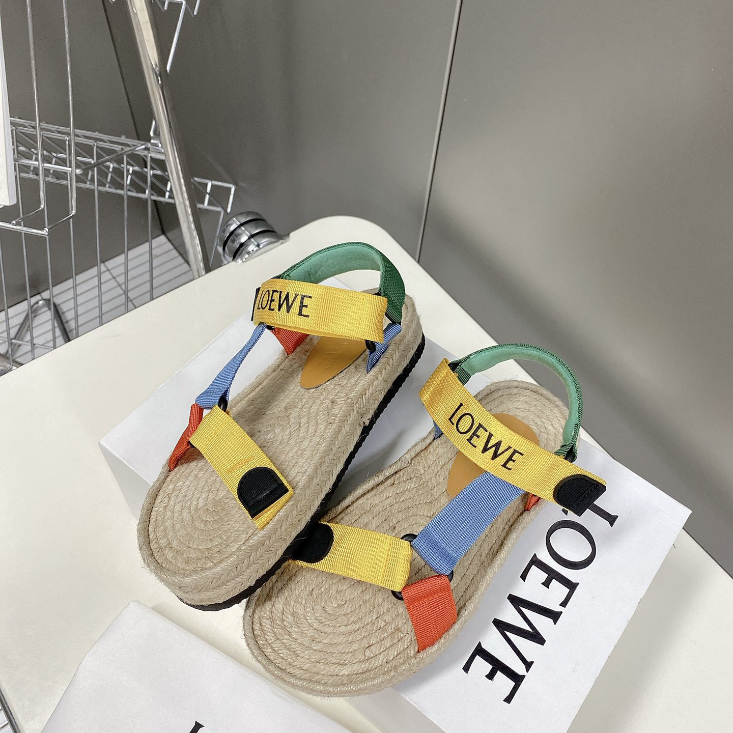 Loewe Strappy Espadrille In Nylon - DesignerGu