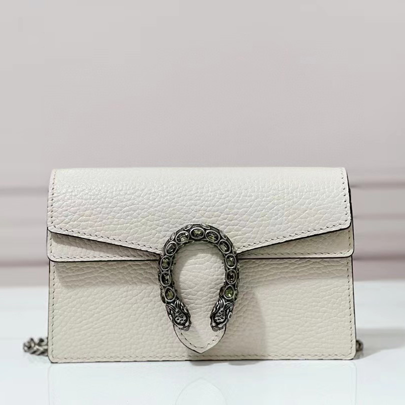 Gucci Dionysus Supermini Ivory Leather Shoulder Bag(16.5-10-4.5CM) - DesignerGu