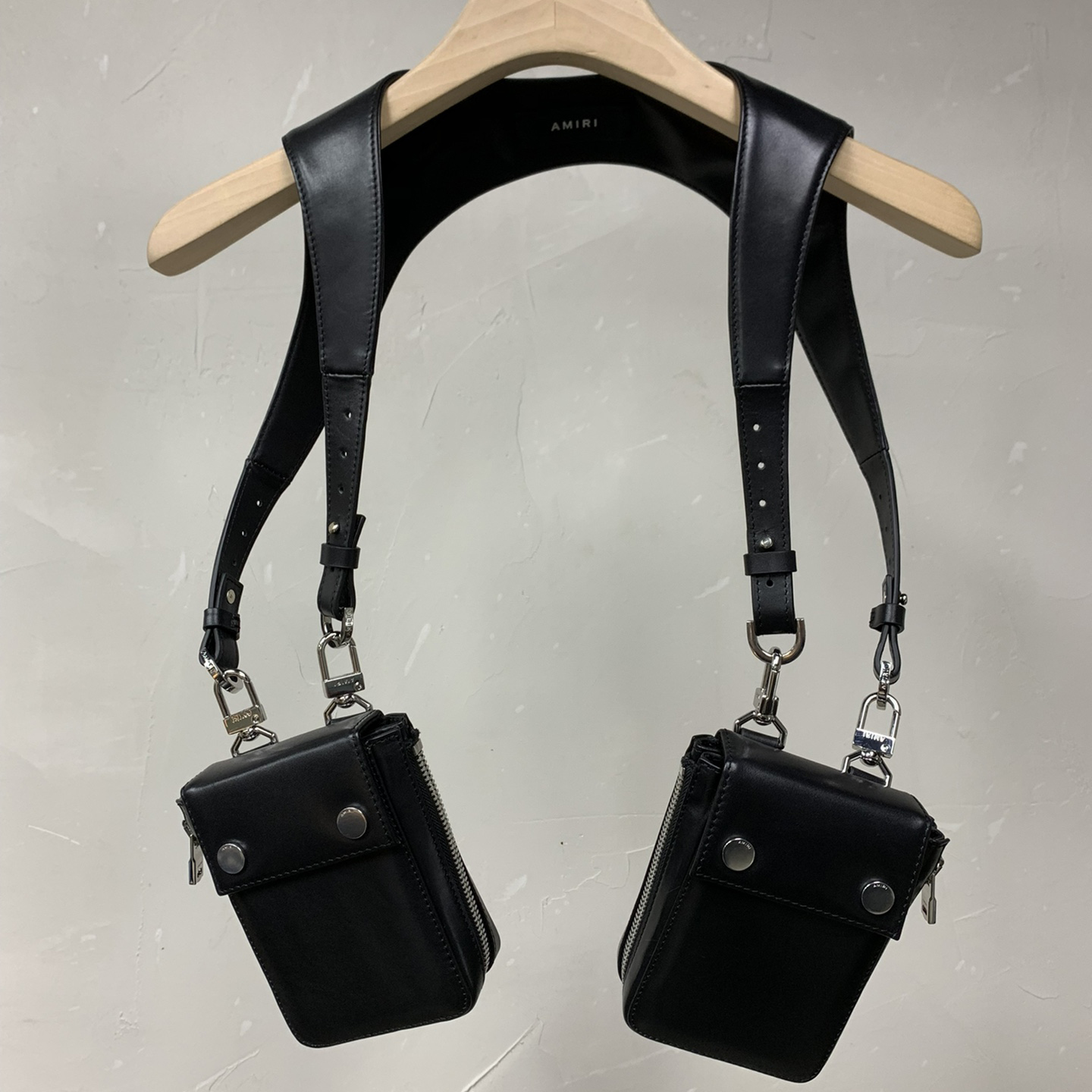 Amiri Black Leather Harness Bag - DesignerGu