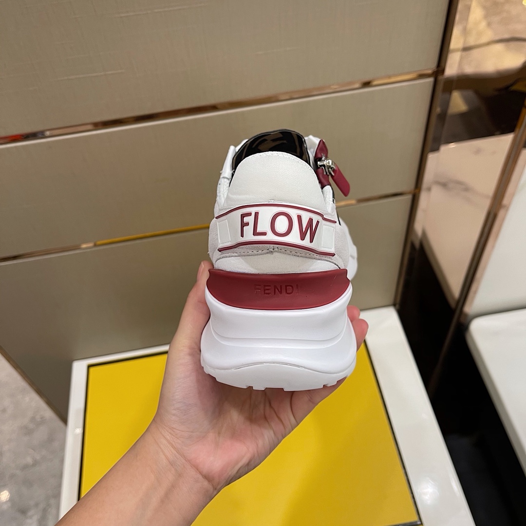 Fendi Flow White Leather Sneakers - DesignerGu