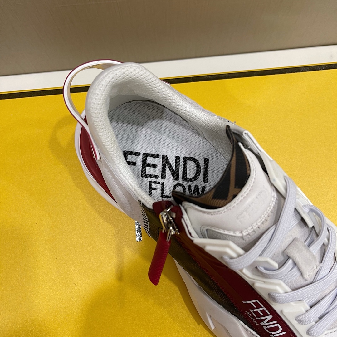 Fendi Flow White Leather Sneakers - DesignerGu