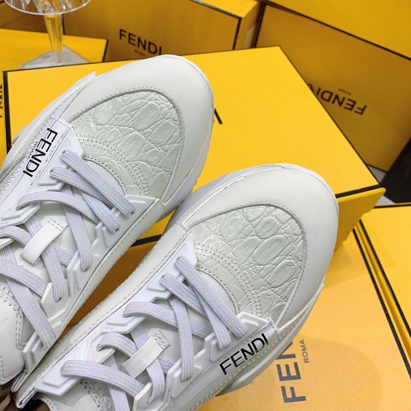 Fendi Flow Beige Suede Low-Tops Sneakers - DesignerGu