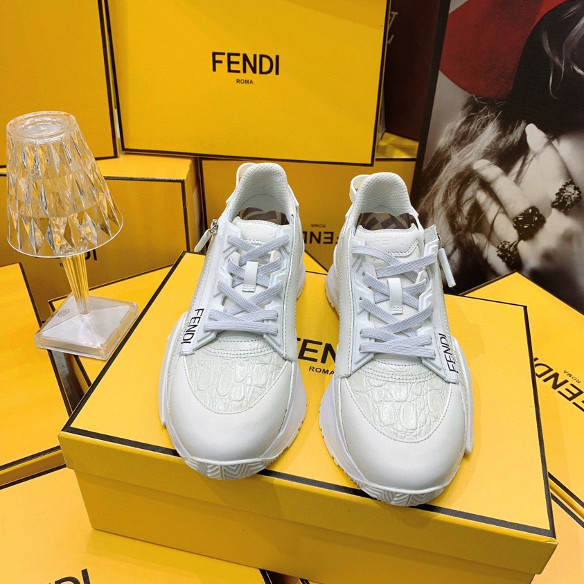 Fendi Flow Beige Suede Low-Tops Sneakers - DesignerGu