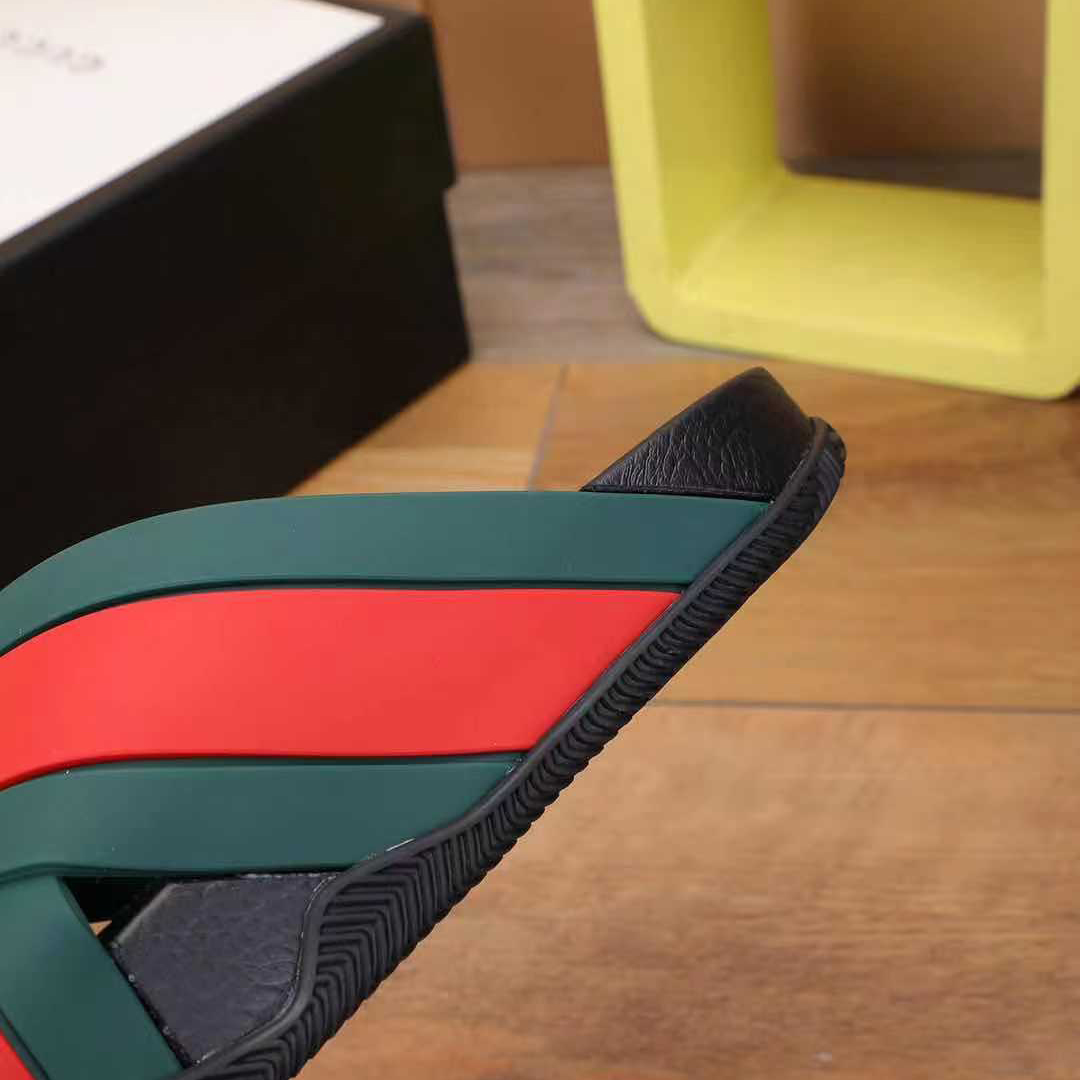 Gucci  Slide Sandals With Web - DesignerGu