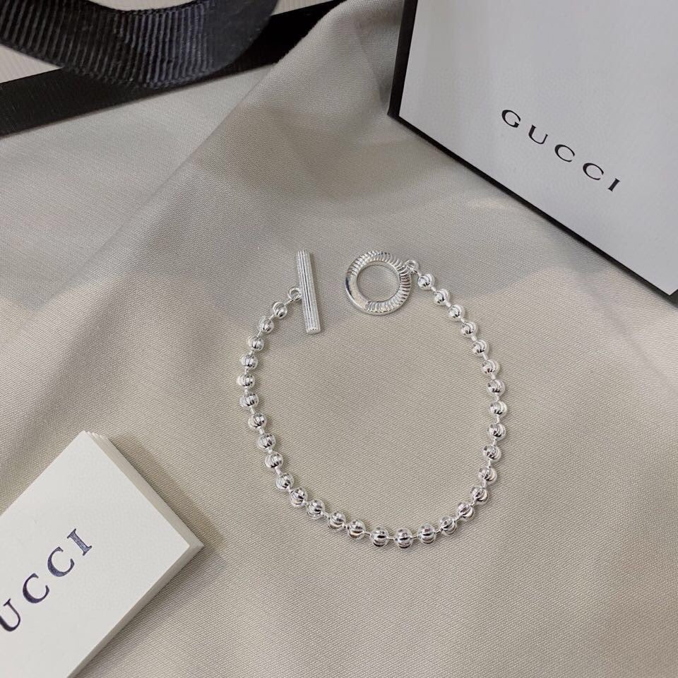 Gucci Silver Boule Chain Bracelet - DesignerGu