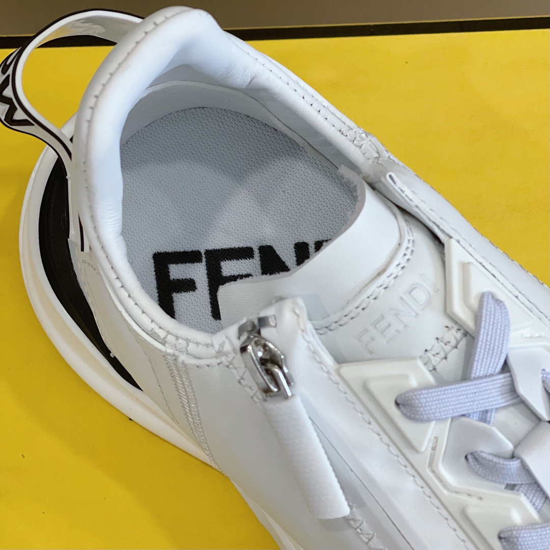 Fendi Flow White Leather Low-Tops Sneakers - DesignerGu