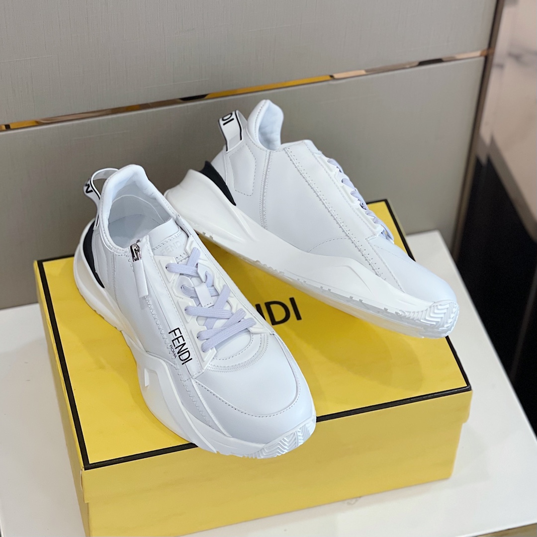 Fendi Flow White Leather Low-Tops Sneakers - DesignerGu