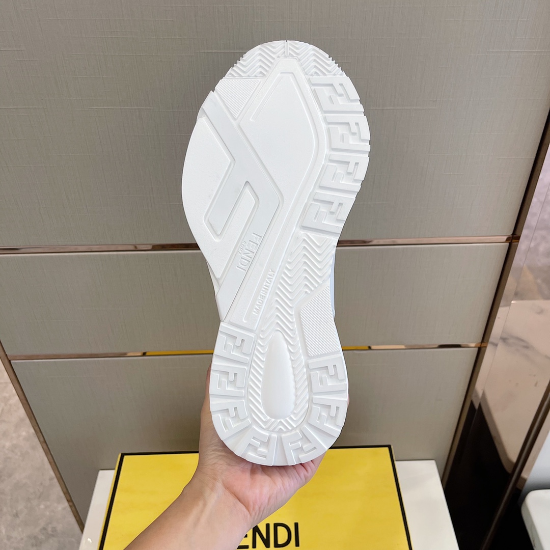 Fendi Flow White Leather Low-Tops Sneakers - DesignerGu