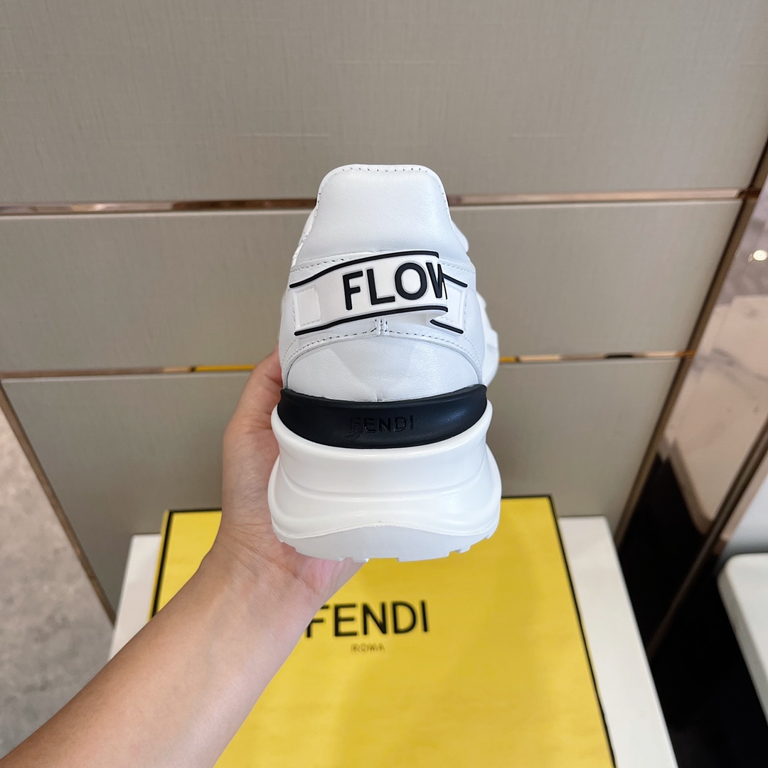 Fendi Flow White Leather Low-Tops Sneakers - DesignerGu