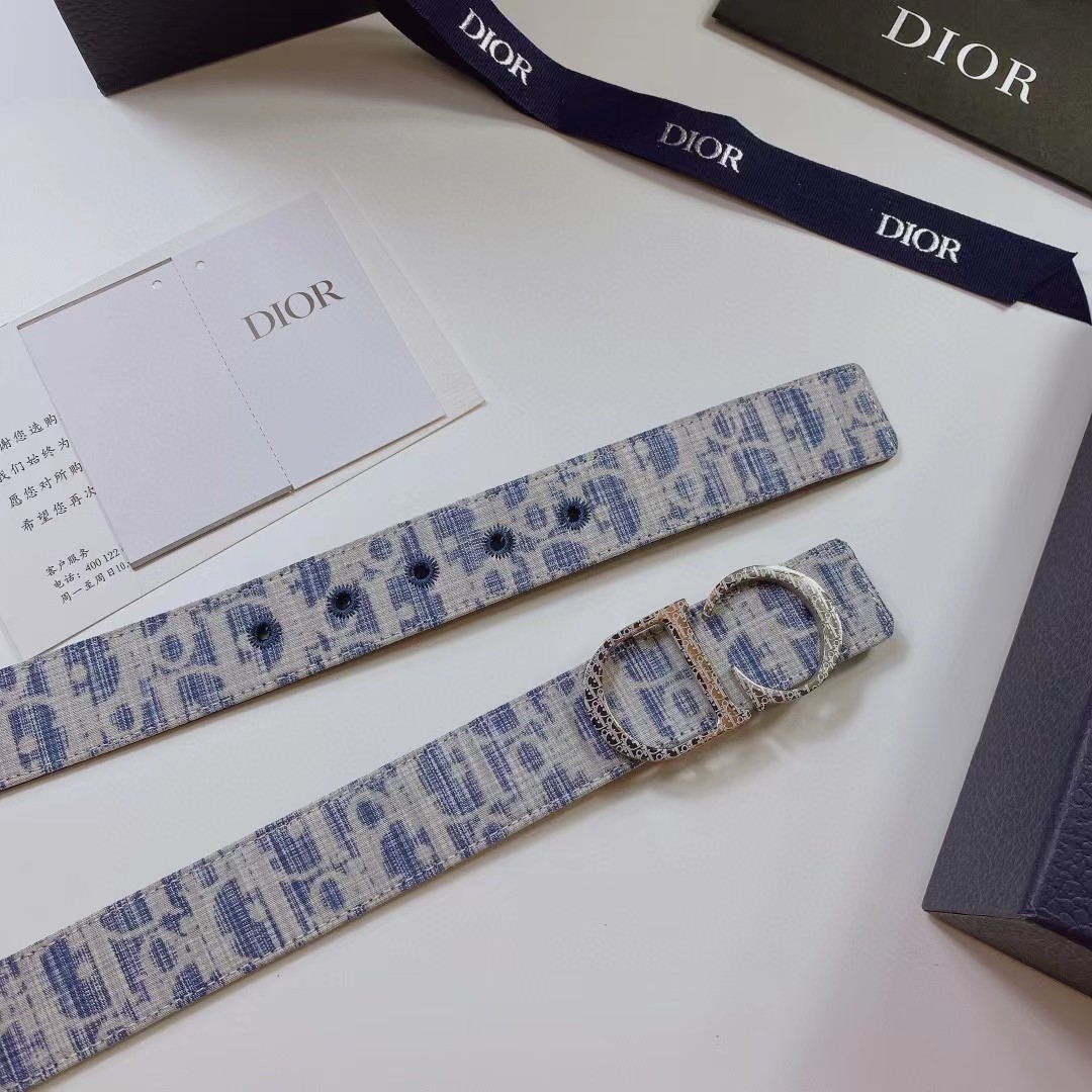 Dior Leather Belt With 'CD' Buckle - DesignerGu