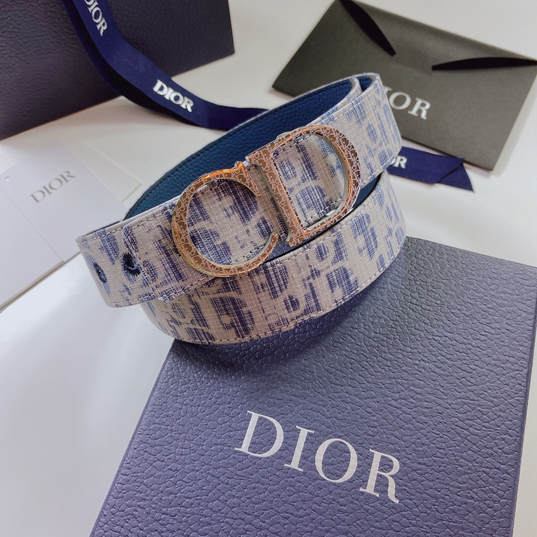 Dior Leather Belt With 'CD' Buckle - DesignerGu