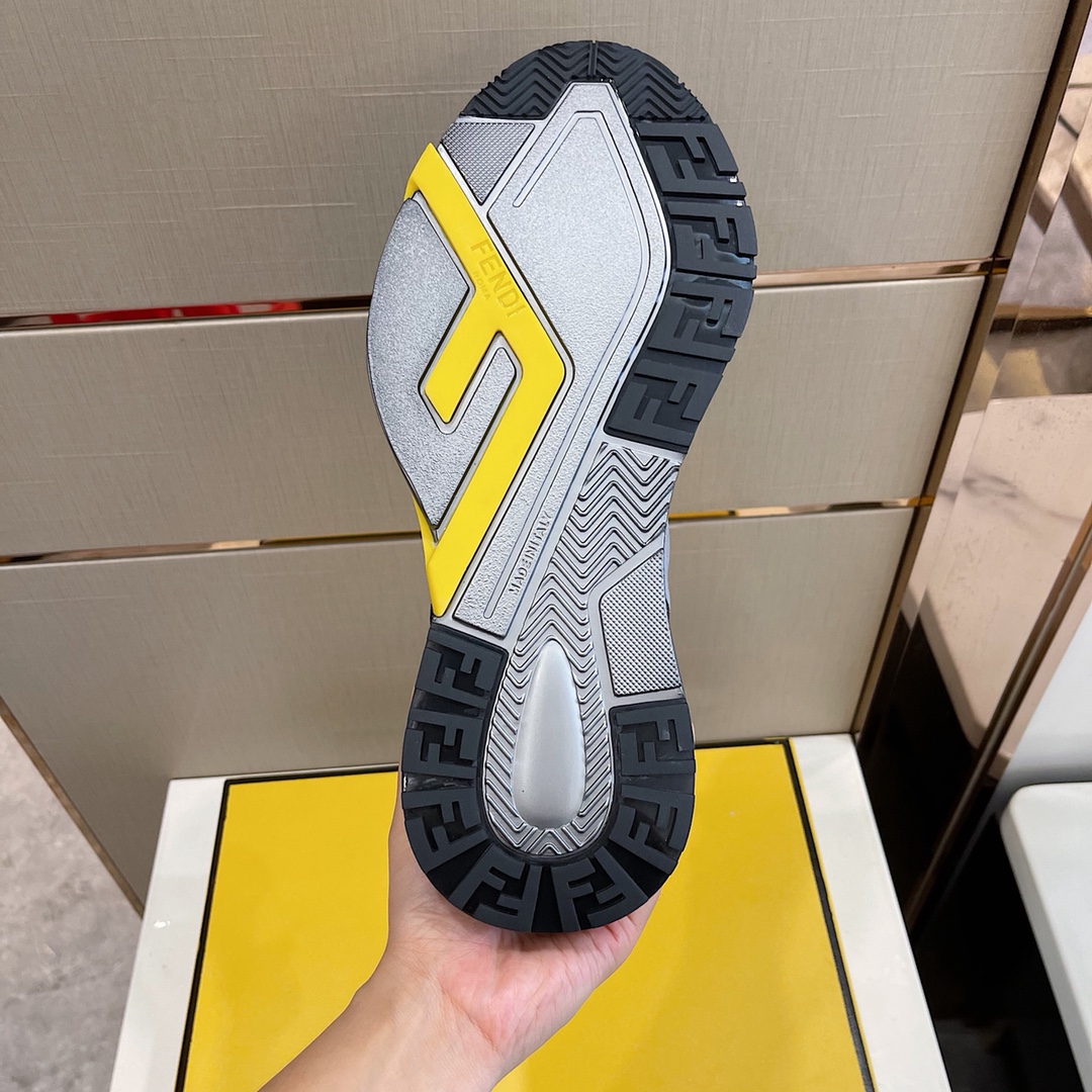 Fendi Flow Grey Nylon Low-Tops Sneakers - DesignerGu