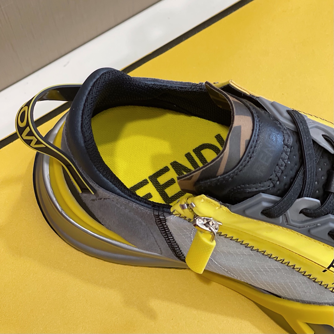 Fendi Flow Grey Nylon Low-Tops Sneakers - DesignerGu