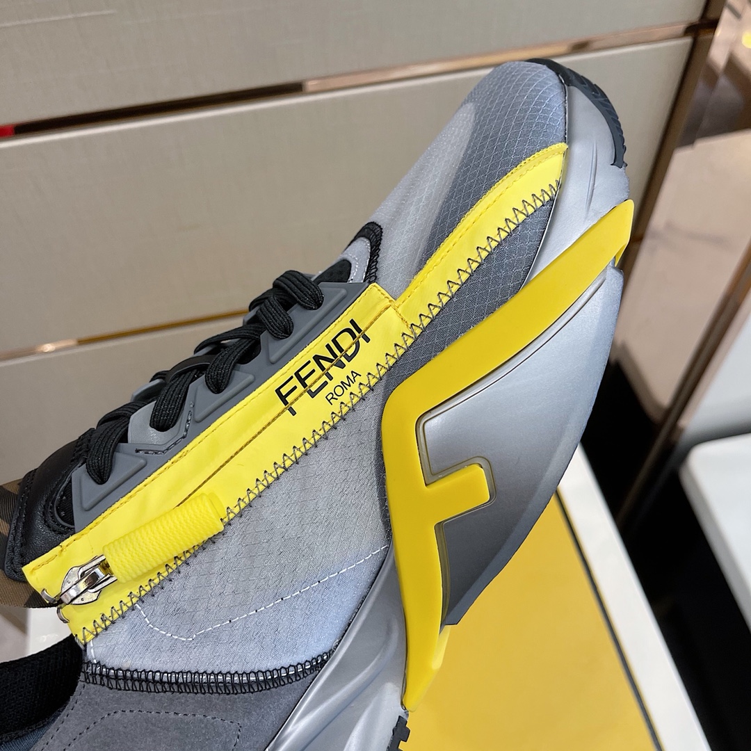 Fendi Flow Grey Nylon Low-Tops Sneakers - DesignerGu