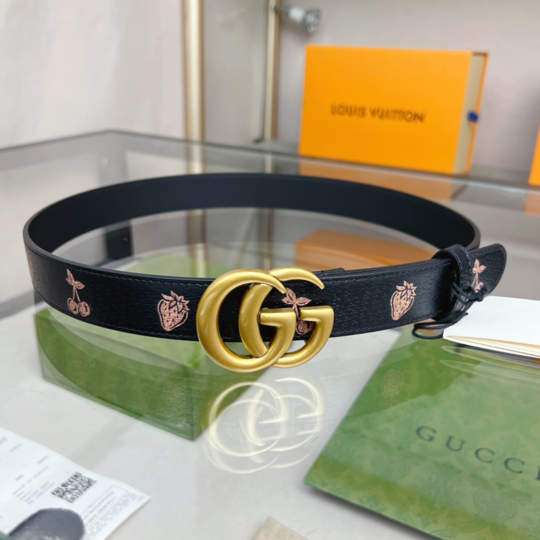 Gucci  GG Marmont Thin Belt - DesignerGu