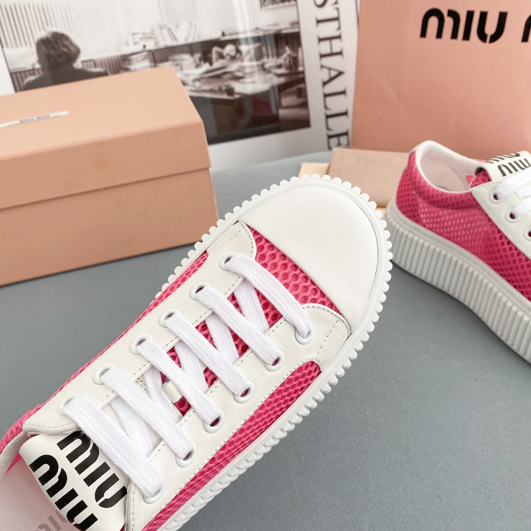 Miu Miu Mesh Flatform Sneakers - DesignerGu