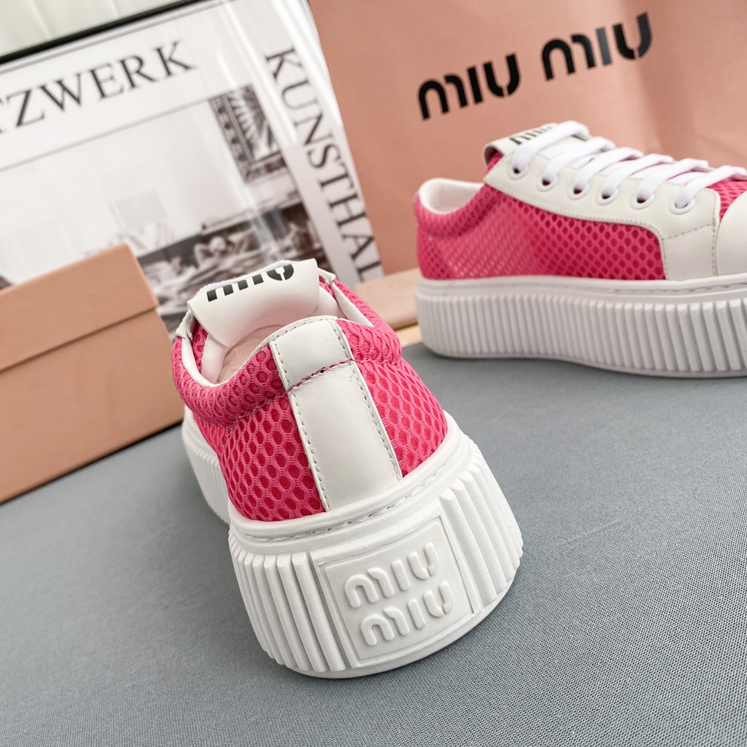 Miu Miu Mesh Flatform Sneakers - DesignerGu