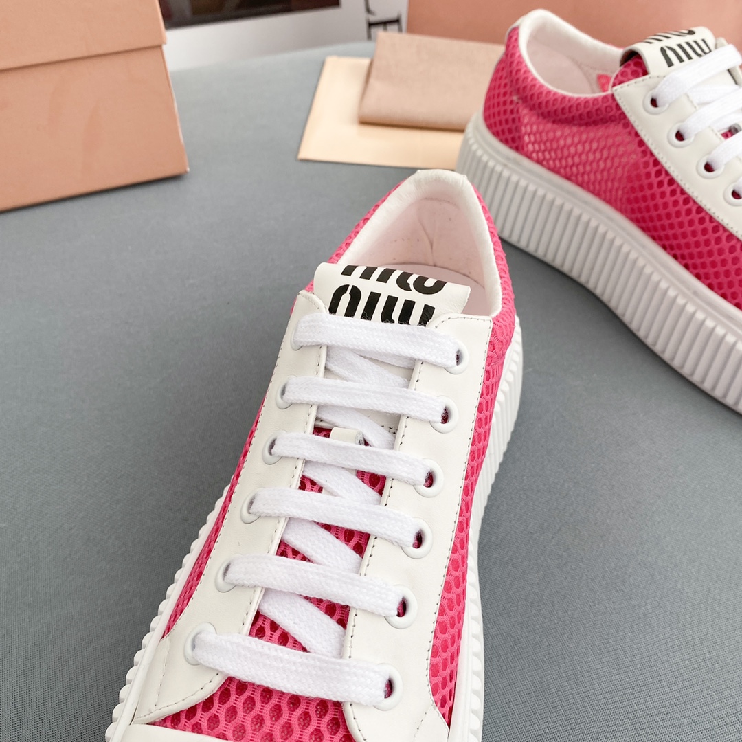 Miu Miu Mesh Flatform Sneakers - DesignerGu