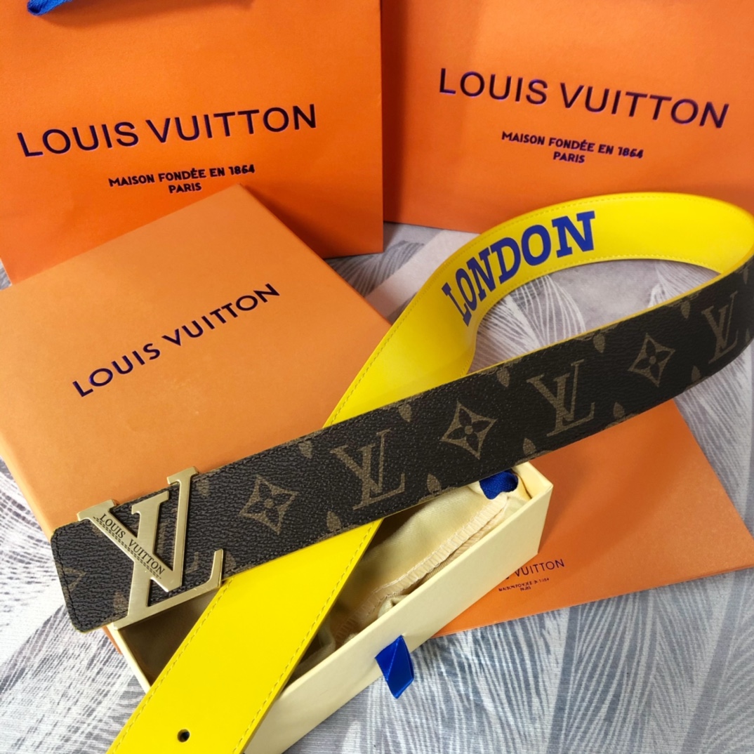 Louis Vuitton LV Pyramide Cities Exclusive 40MM Reversible Belt—London - DesignerGu