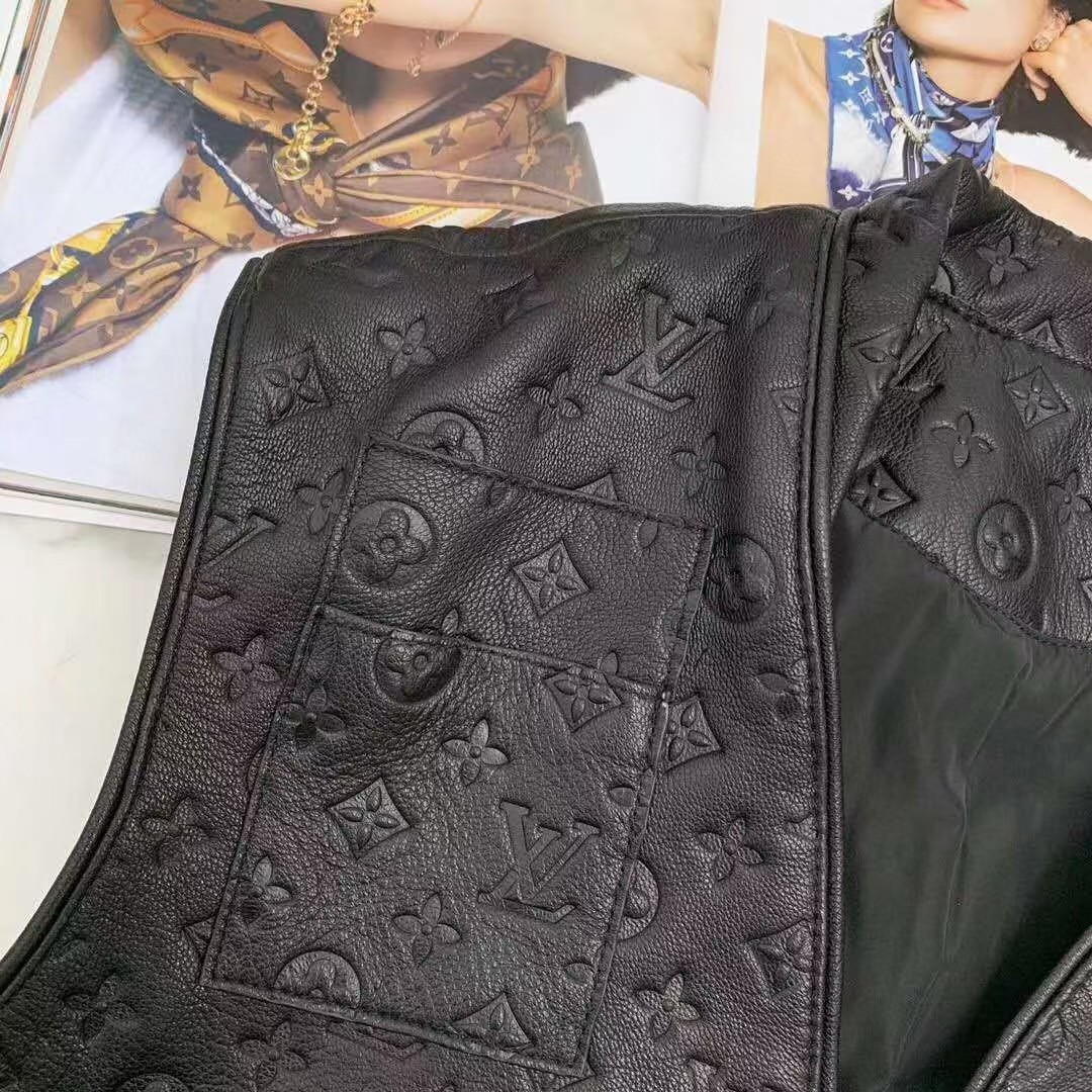 Louis Vuitton Black Monogram Leather Vest - DesignerGu