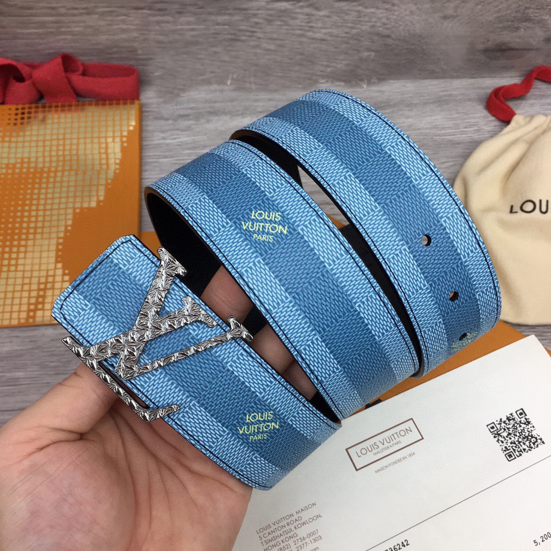 Louis Vuitton LV Initiales Damier Stripes 40mm Reversible Belt  - DesignerGu