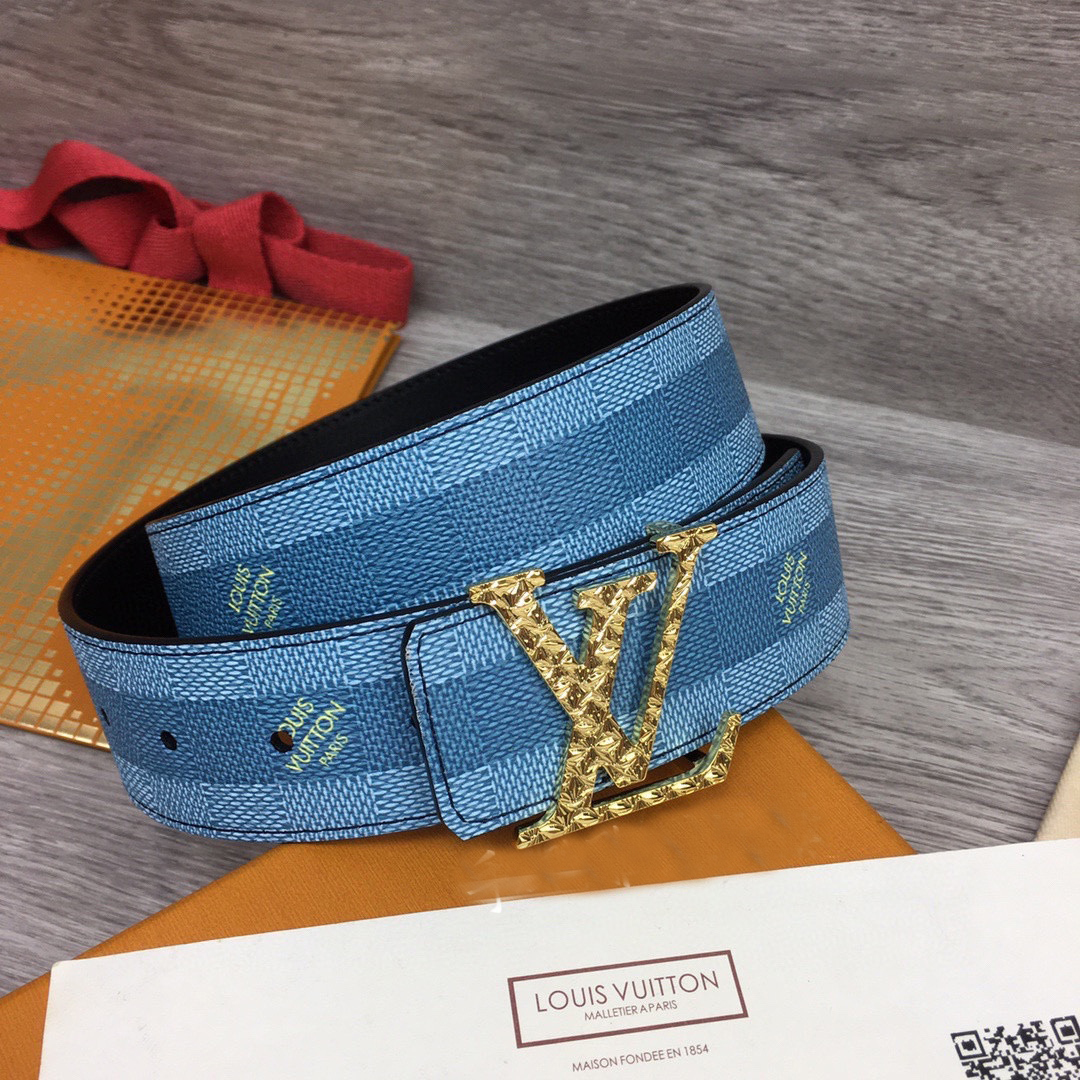 Louis Vuitton LV Initiales Damier Stripes 40mm Reversible Belt  - DesignerGu