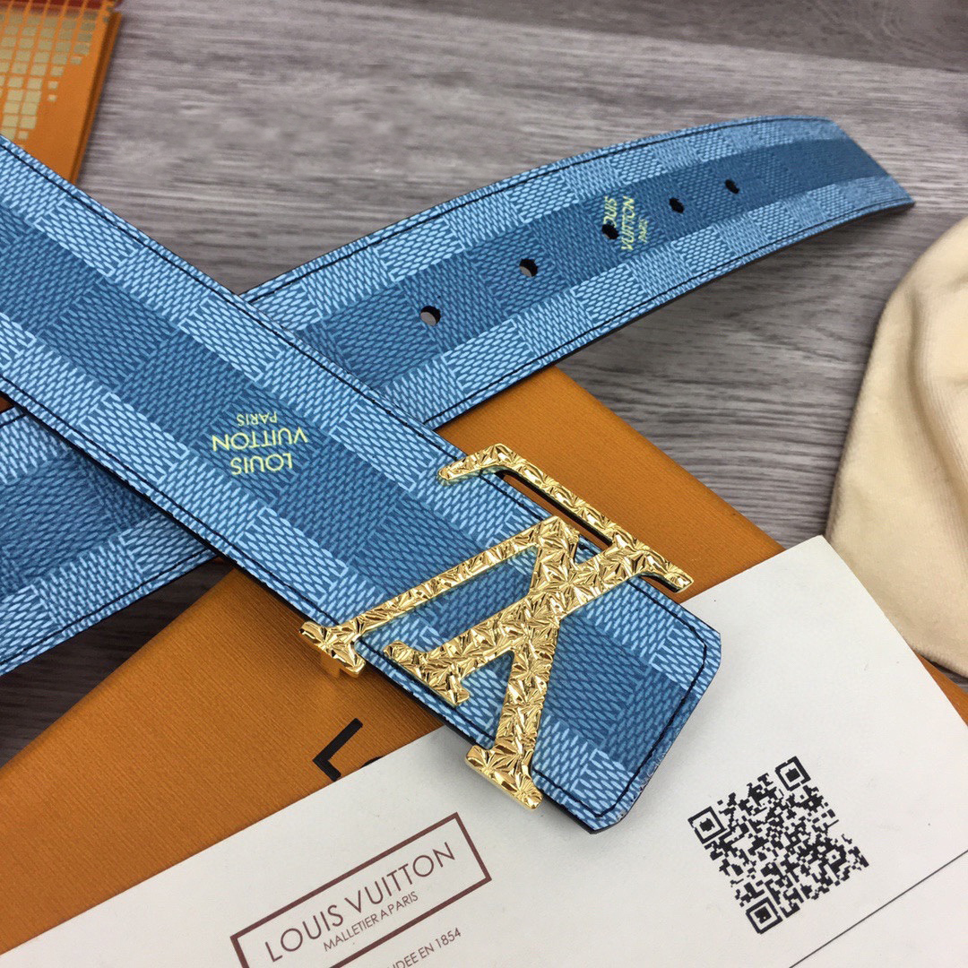 Louis Vuitton LV Initiales Damier Stripes 40mm Reversible Belt  - DesignerGu