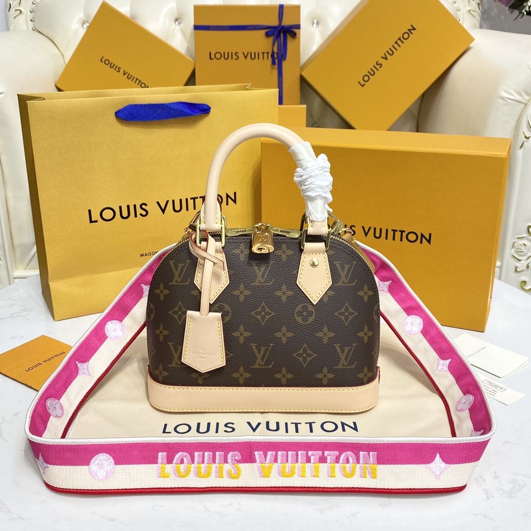 Louis Vuitton Alma BB Monogram Canvas Handbag (23.5-17.5-11.5cm)     M53152 - DesignerGu